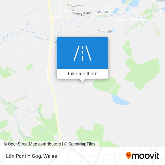 Lôn Pant Y Gog map