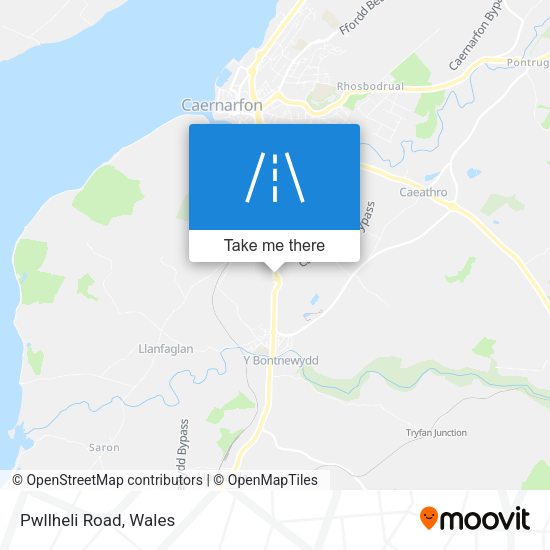 Pwllheli Road map