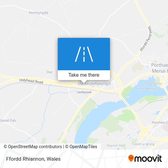 Ffordd Rhiannon map