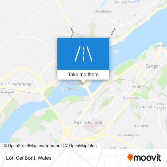 Lôn Cei Bont map
