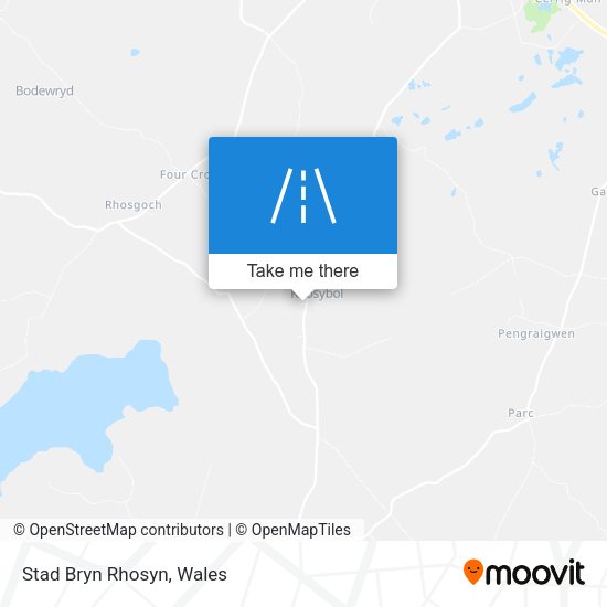 Stad Bryn Rhosyn map