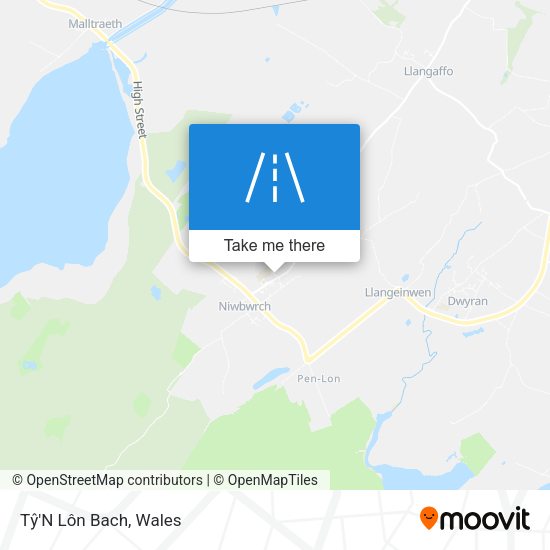 Tŷ'N Lôn Bach map
