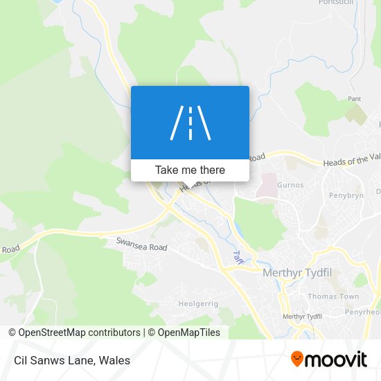 Cil Sanws Lane map