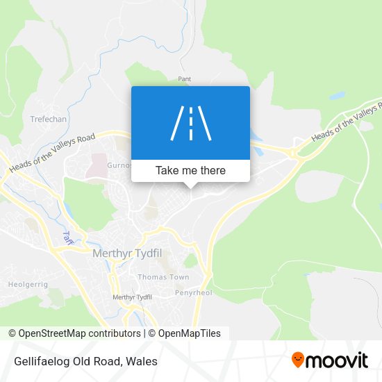 Gellifaelog Old Road map