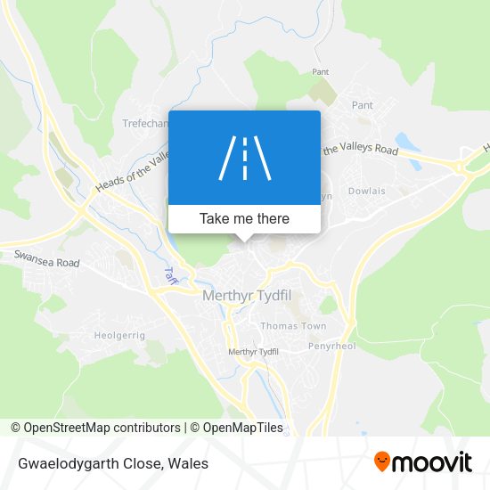 Gwaelodygarth Close map