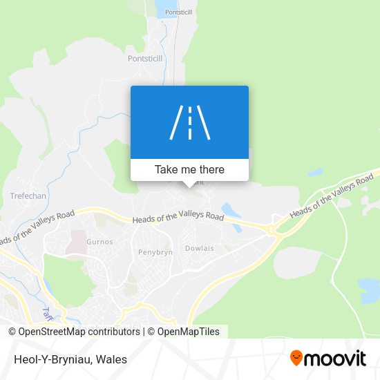 Heol-Y-Bryniau map