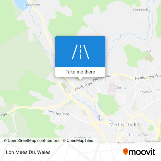 Lôn Maes Du map