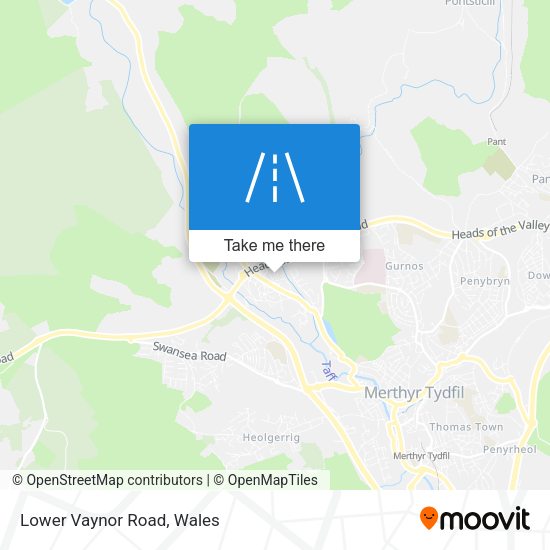 Lower Vaynor Road map