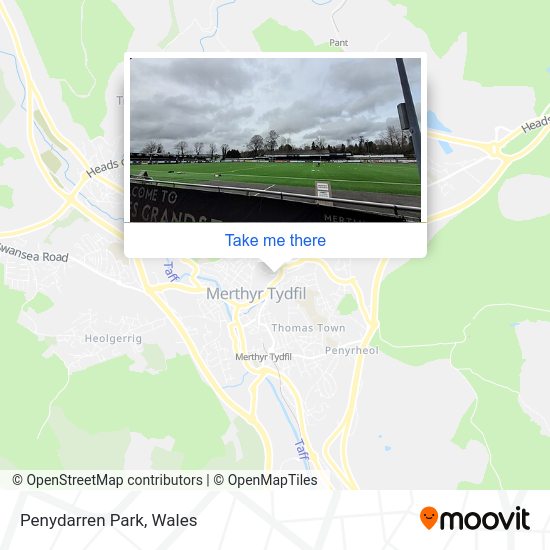 How to get to Penydarren Park, Merthyr Tydfil by bus or train?