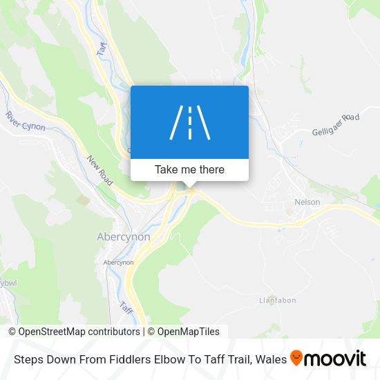 Steps Down From Fiddlers Elbow To Taff Trail map