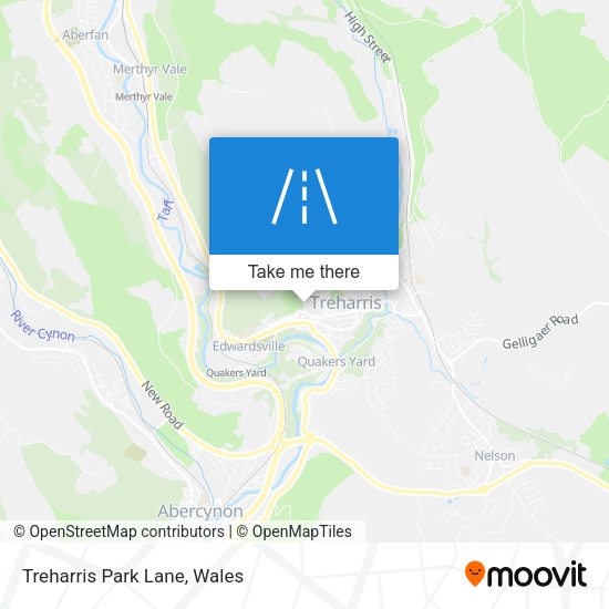Treharris Park Lane map