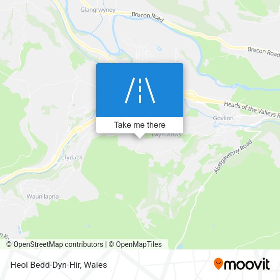 Heol Bedd-Dyn-Hir map