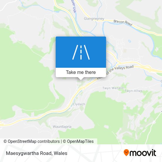 Maesygwartha Road map