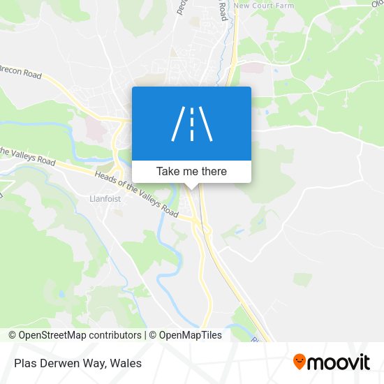 Plas Derwen Way map