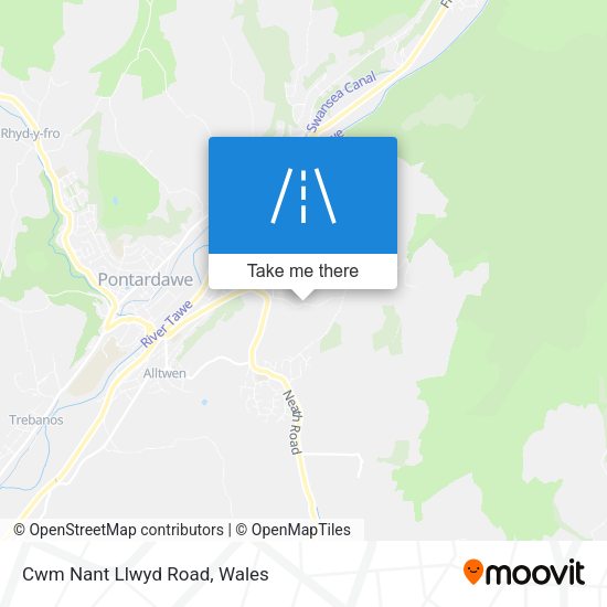 Cwm Nant Llwyd Road map