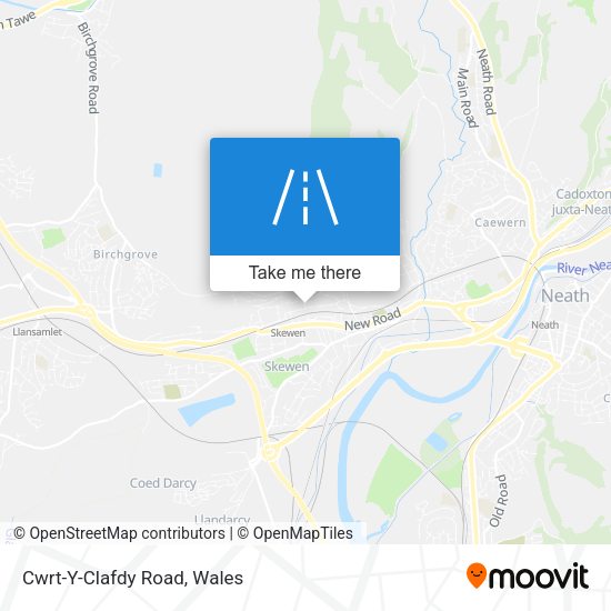 Cwrt-Y-Clafdy Road map