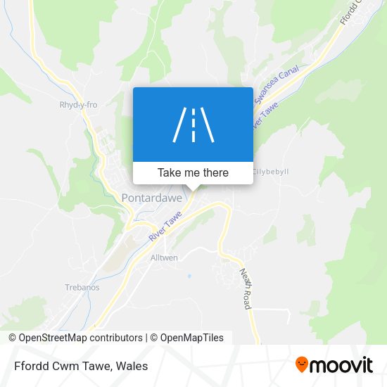 Ffordd Cwm Tawe map