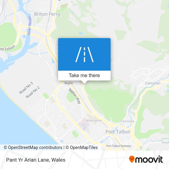 Pant Yr Arian Lane map