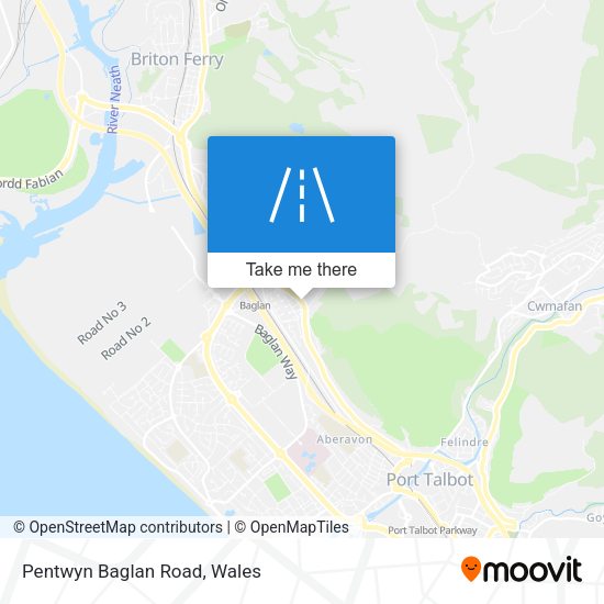 Pentwyn Baglan Road map