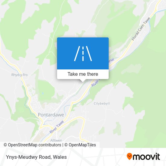 Ynys-Meudwy Road map