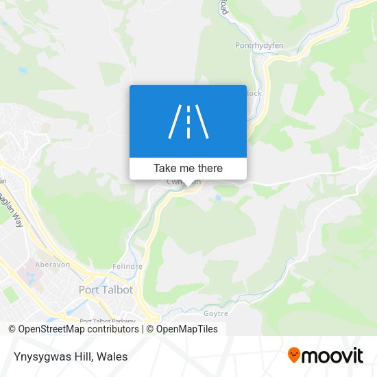 Ynysygwas Hill map