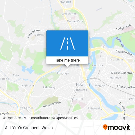 Allt-Yr-Yn Crescent map