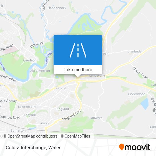 Coldra Interchange map
