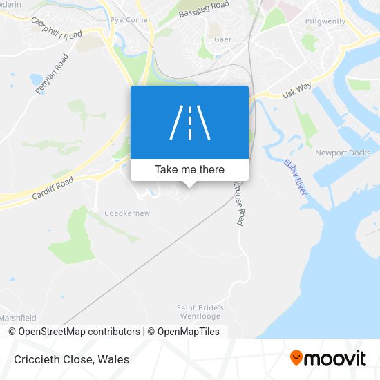 Criccieth Close map