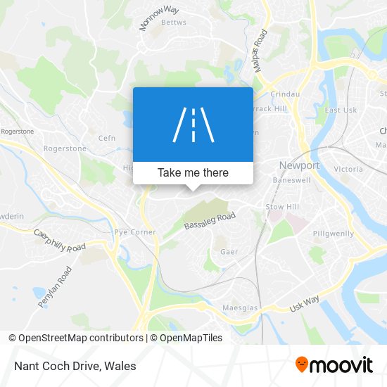 Nant Coch Drive map