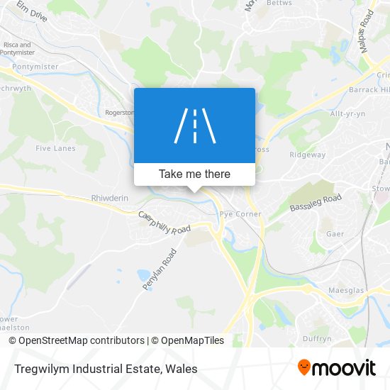 Tregwilym Industrial Estate map