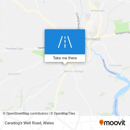 Caradog's Well Road map
