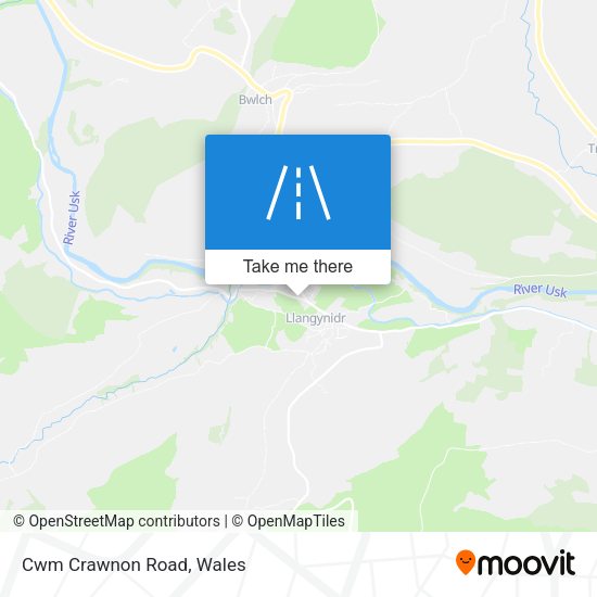 Cwm Crawnon Road map
