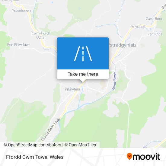 Ffordd Cwm Tawe map