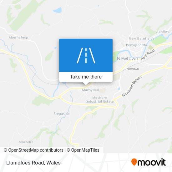 Llanidloes Road map