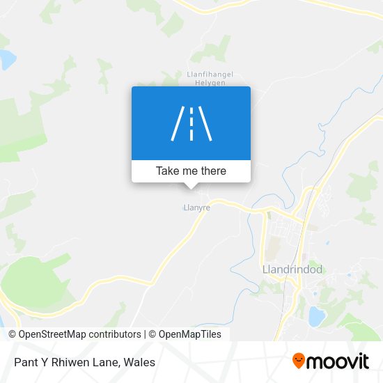 Pant Y Rhiwen Lane map