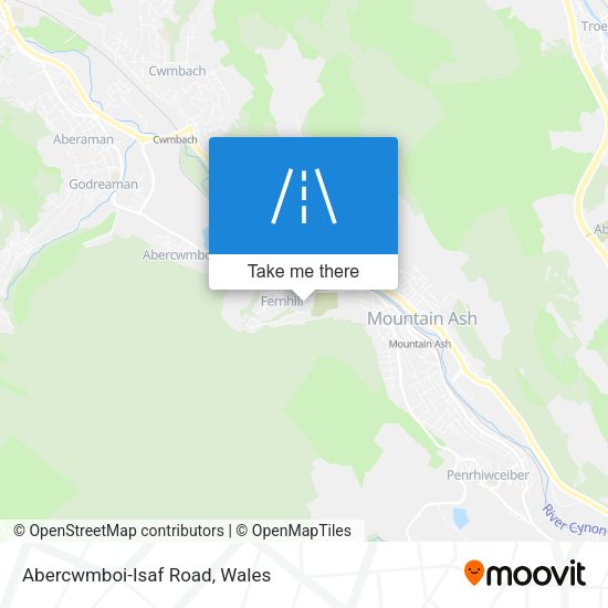 Abercwmboi-Isaf Road map