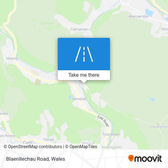 Blaenllechau Road map