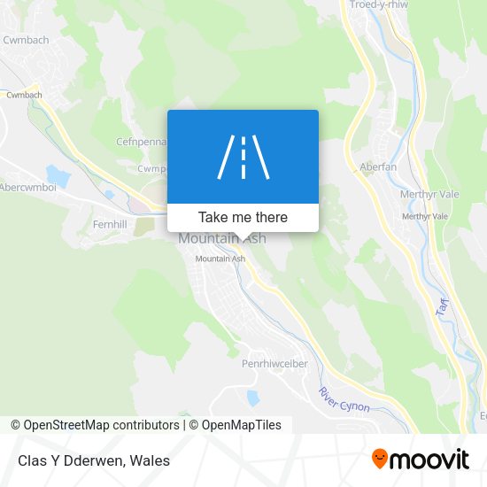Clas Y Dderwen map