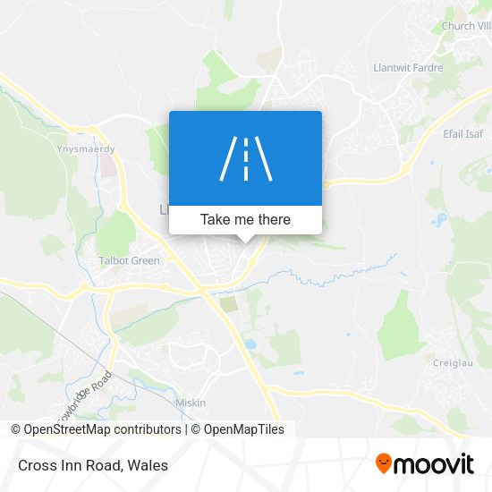 Cross Inn Road map