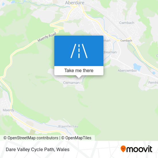Dare Valley Cycle Path map