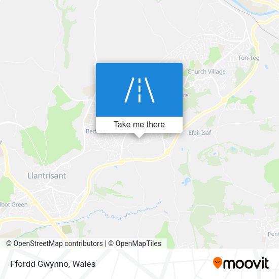 Ffordd Gwynno map