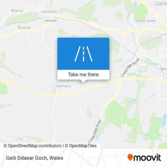 Gelli Ddaear Goch map