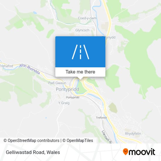 Gelliwastad Road map