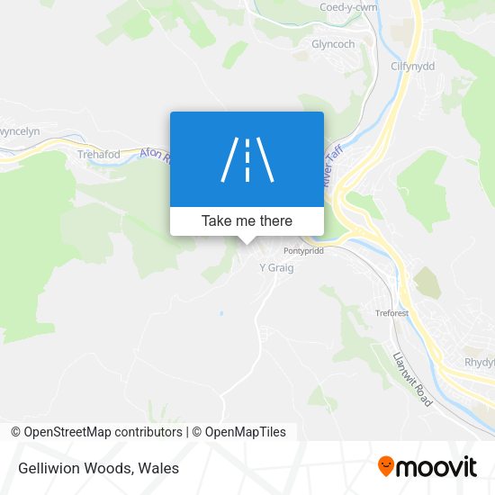 Gelliwion Woods map