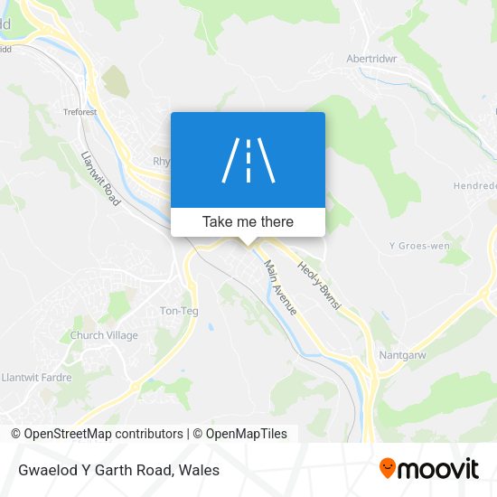 Gwaelod Y Garth Road map