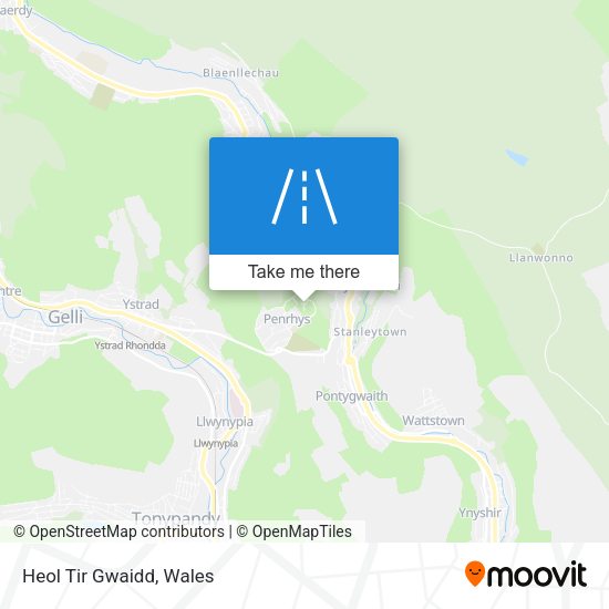 Heol Tir Gwaidd map