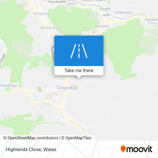 Highlands Close map