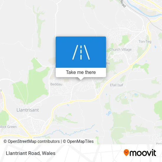 Llantriant Road map