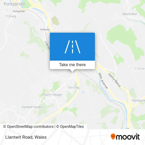 Llantwit Road map