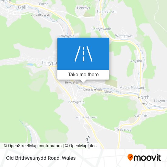 Old Brithweunydd Road map